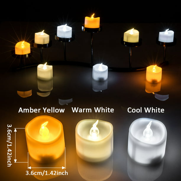 2pcs Led Tea Lights with Battery Operated Switch Flickering Flameless Candles